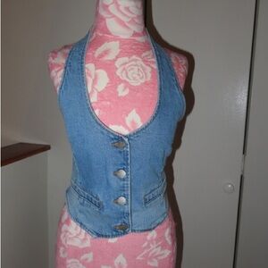 ROLLA'S Light Blue Denim Garment with Red Nail Accent
